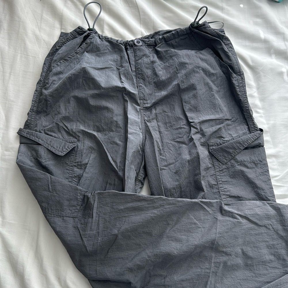 White Fox Be The Moment Cargo Parachute Pants Charcoa